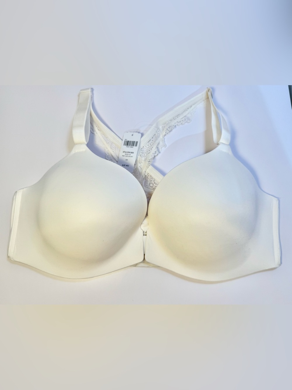 Soma enbliss lux front closure lace back in ivory size 40C new with tags